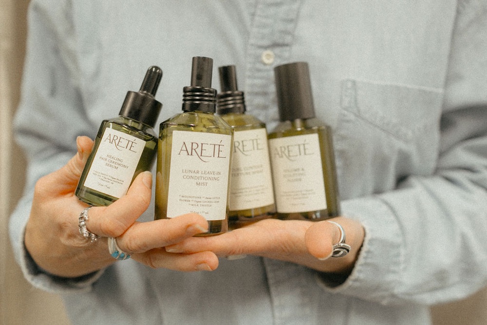 Areté hair care products selected by Kelsey